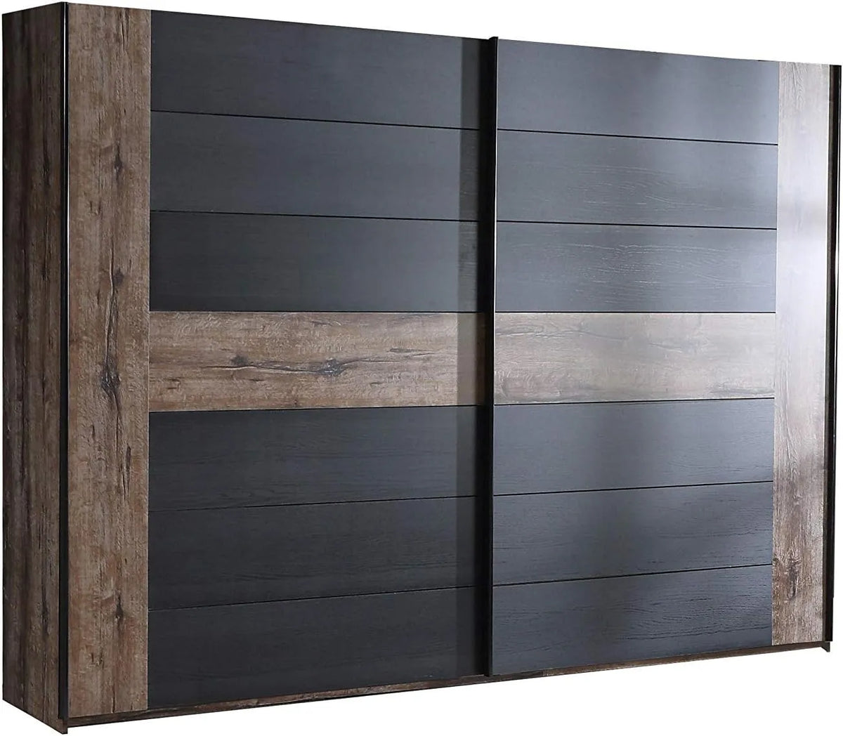 Armadio — BELLEVUE, in legno, con armadio, 2 Ante, 270 × 210 × 61 cm, nero