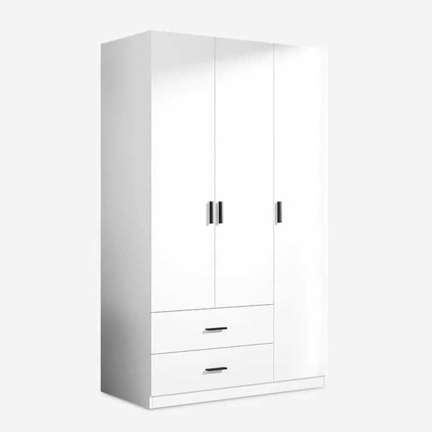 Armadio — con cassetti, con armadio, 3 Ante, 2 cassetti, bianco