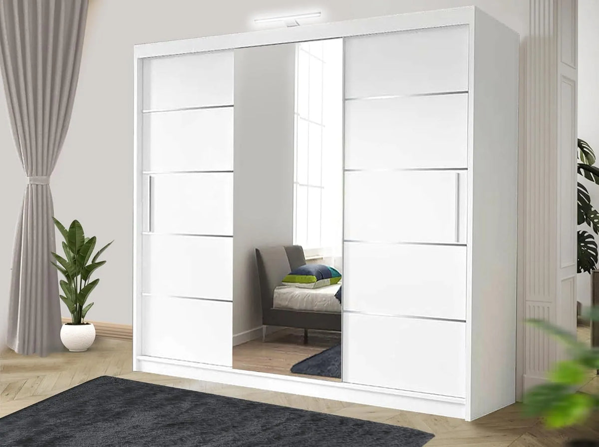 Armadio — display LED, 150 cm, 180 cm, 203 cm, 250 cm, grigio
