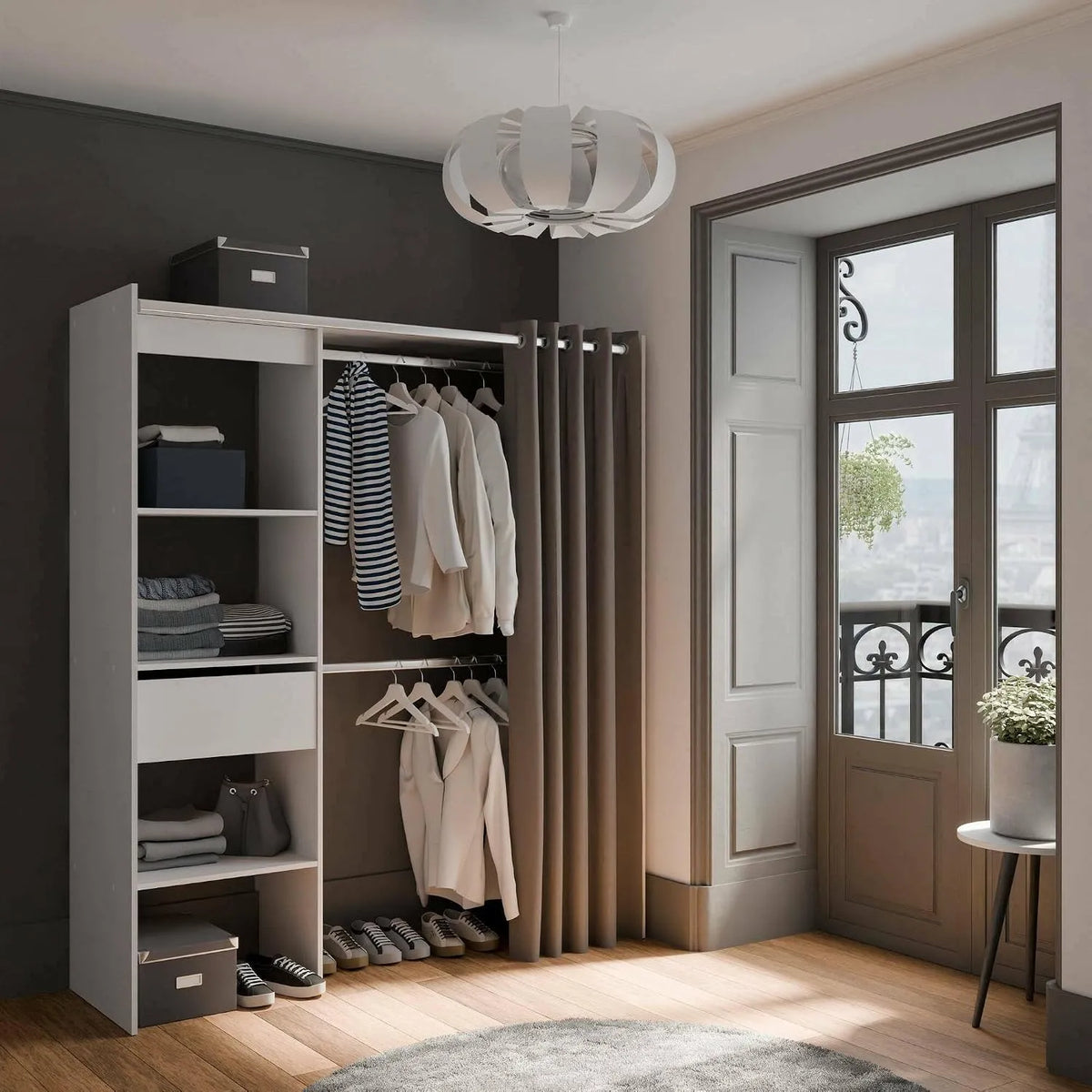 Armadio — con armadio, 167 × 50, bianco