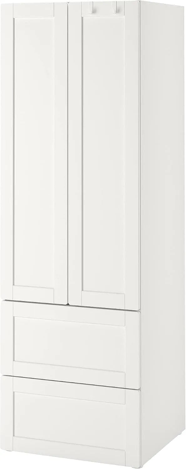 IKEA PLATSA Armadio — con cassetti, 2 Cassetti, 60 × 42 × 181 cm, bianco