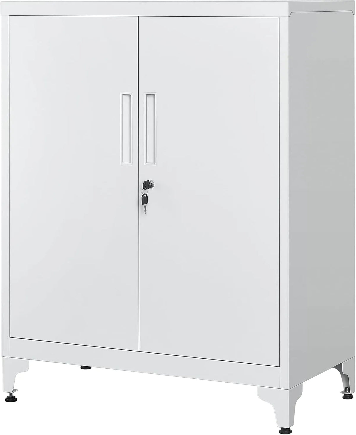 SONGMICS OMC013G01 Armadio — in acciaio, con serratura, 2 Ante, grigio