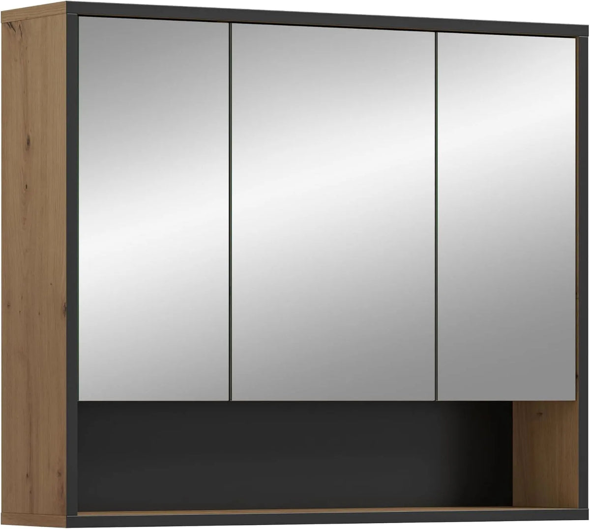 xonox.home Armadietto a specchio Bagno 80 x 68 x 19: 3 ante, 80 × 68 × 19 cm