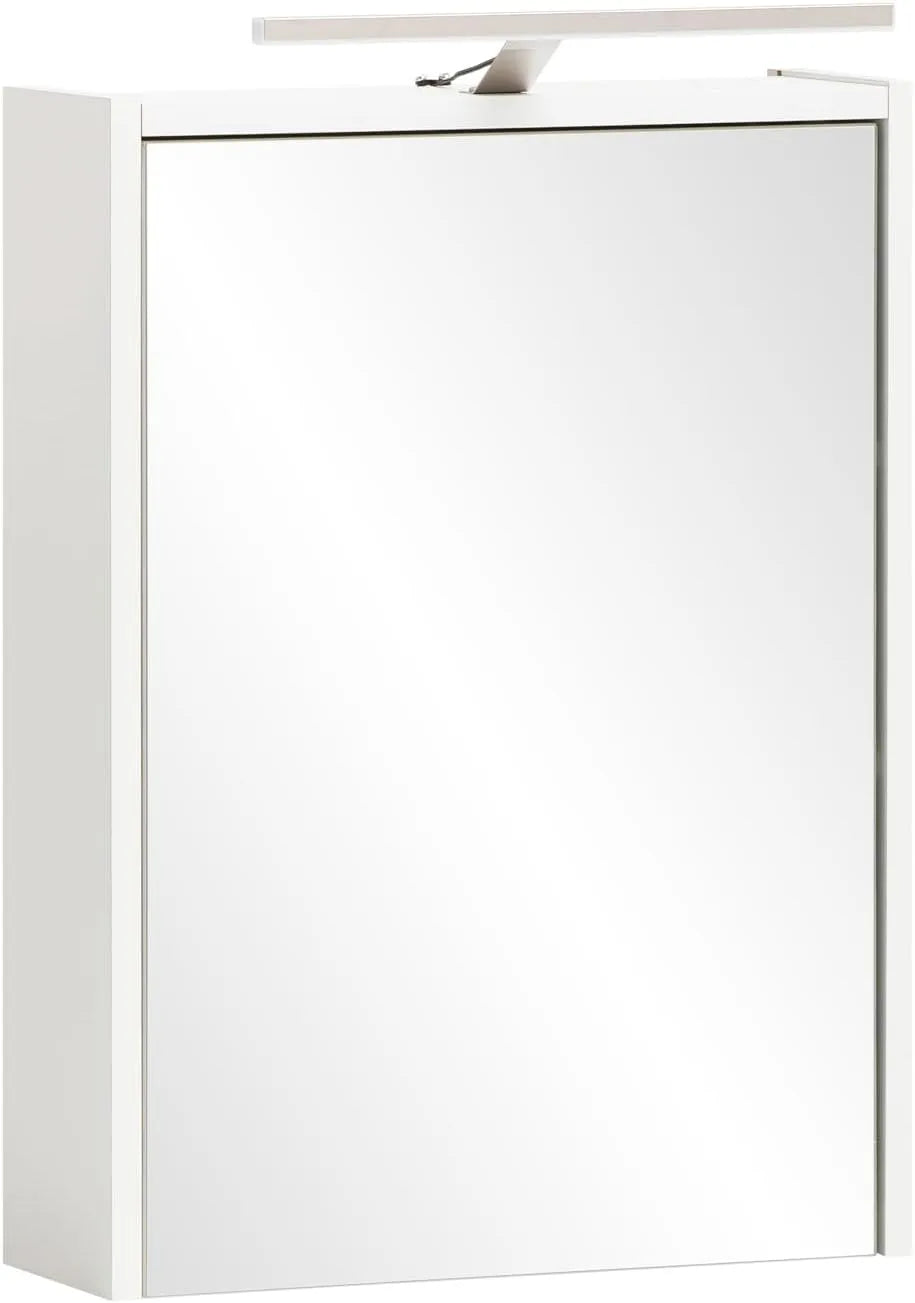 Armadietto con specchio: 43, 5 × 16 × 64 cm, bianco