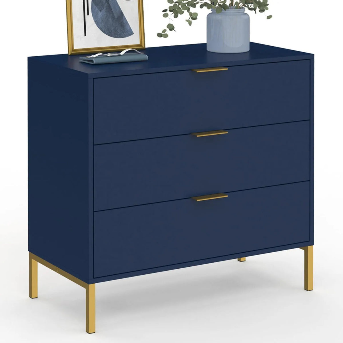 IDMarket: BLENIA, con cassetti, 3 cassetti, 80 cm, blu