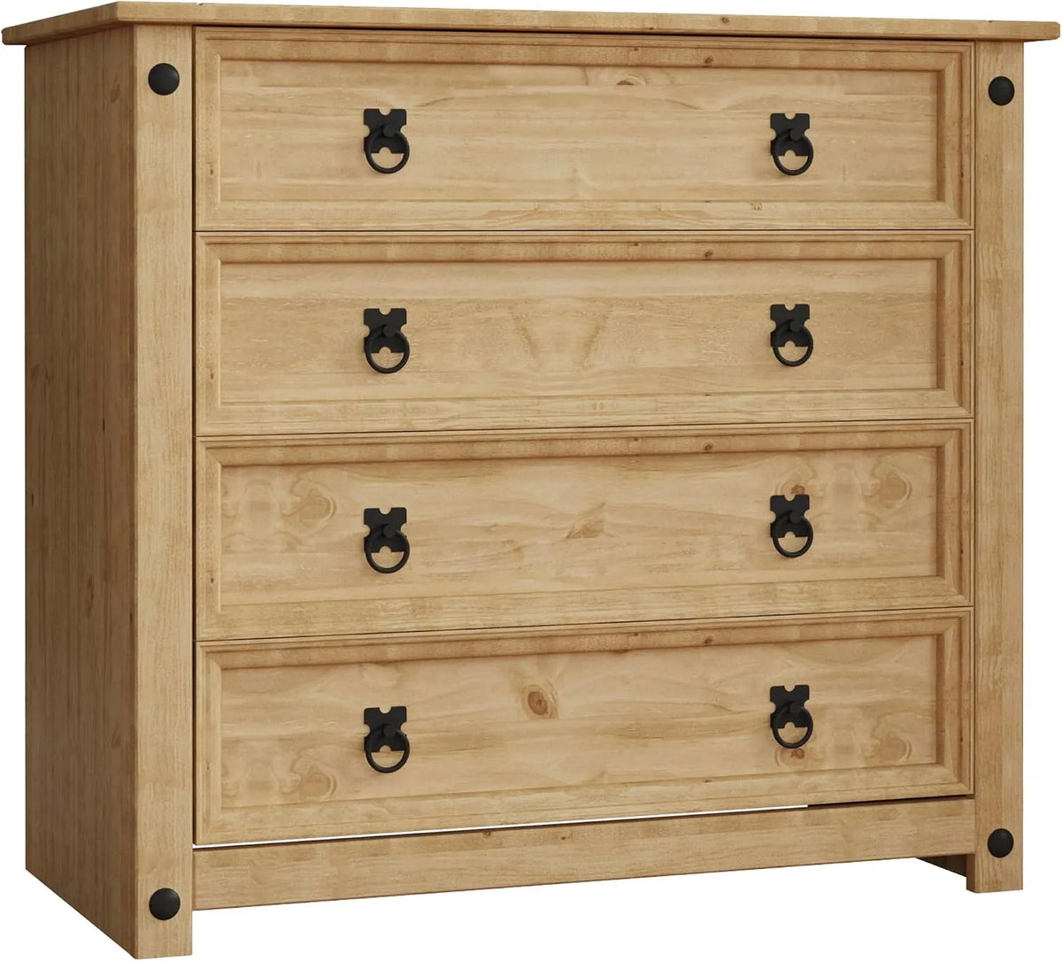Home Discount — in legno, con cassetti, 4 cassetti, in legno massello