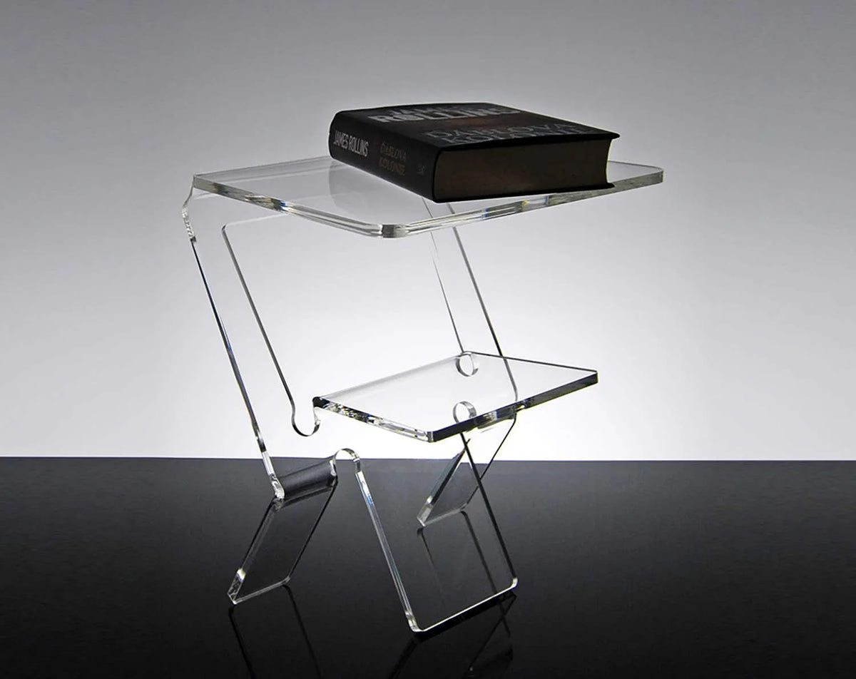 Slato Comodino da notte dal design moderno in cristallo acrilico — 32 × 27