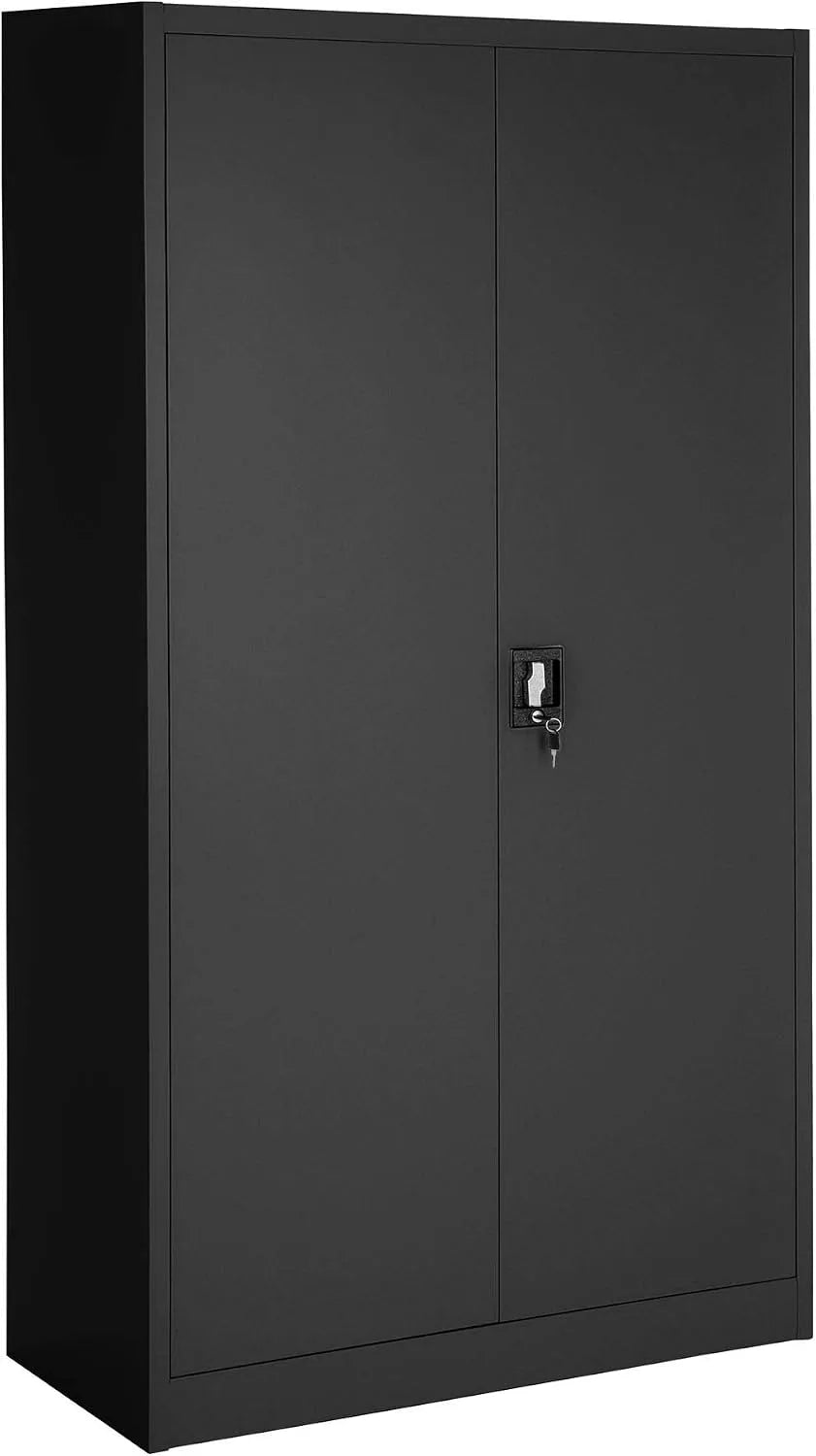 tectake Armadio — in acciaio, con asta appendiabiti, con serratura, 90 cm, nero