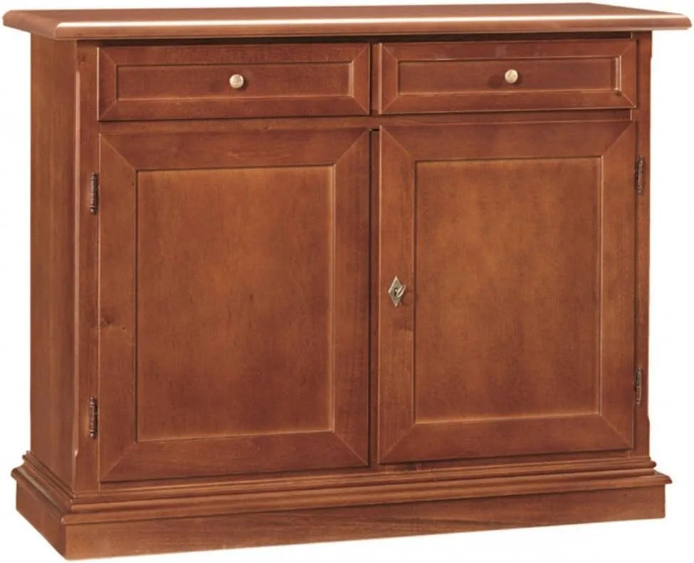 Spazio Casa Mobile Credenza e mobile contenitore 2 Porte in Legno Arte Povera – Noce