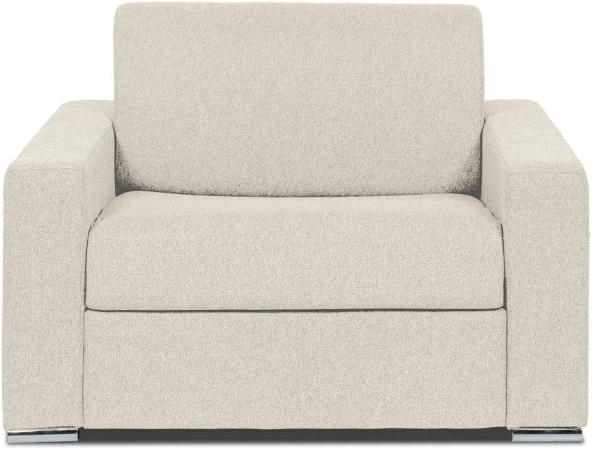 Vente-unique-Poltrona e sedia imbottita letto a ribalta Posto letto 70 cm Materasso 14: CALITO, rivestimento in tessuto, 14 cm, beige