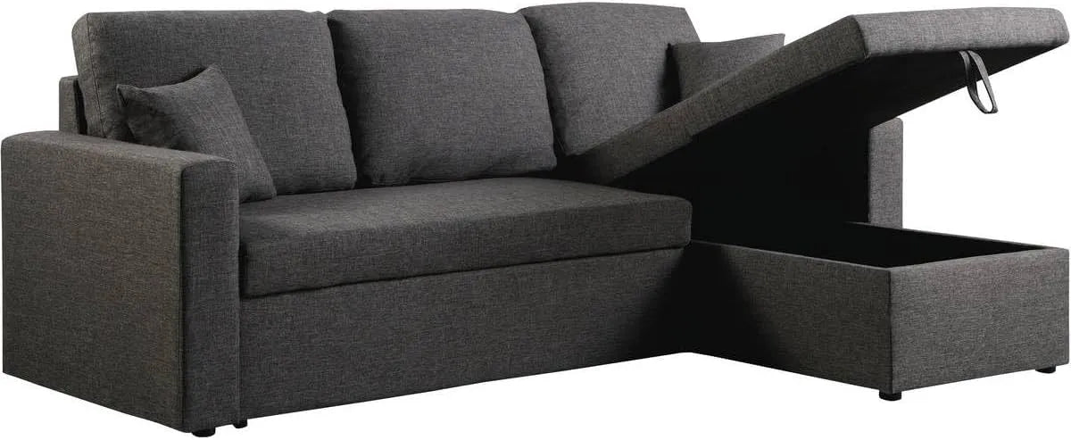 Divano — 3 posti, 221 × 145 × 85 cm, grigio