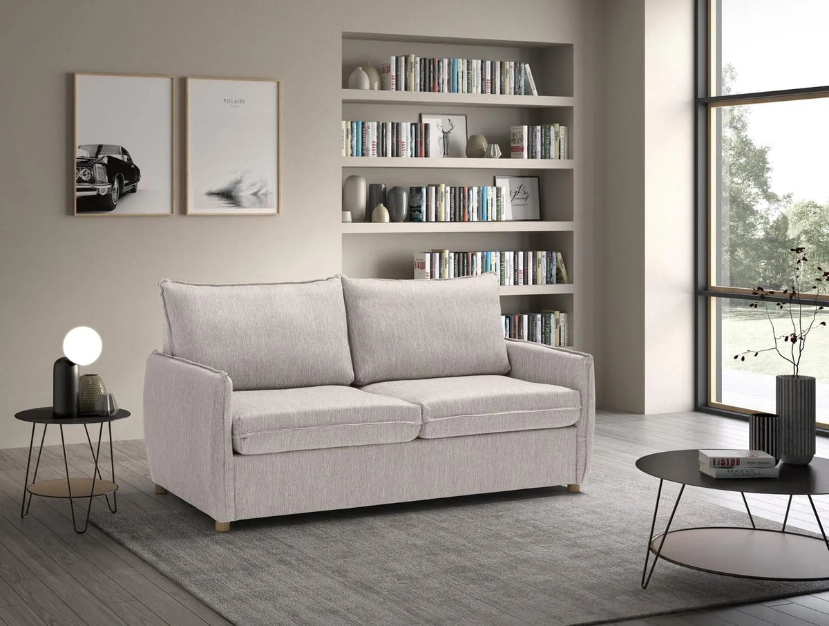 Divano letto e divano trasformabile – CLEOPATRA, rivestimento in tessuto, con cuscini, pieghevole, 2 posti, 3 posti, 170 × 90cm