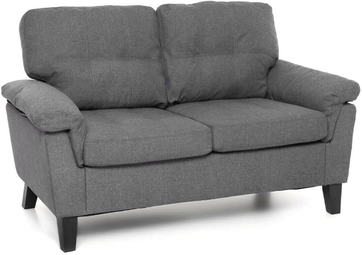 Divano — rivestimento in tessuto, con braccioli, 2 Posti, 95 cm, grigio