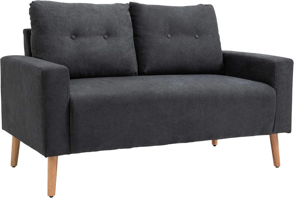 HOMCOM Divano: in legno, con schienale, 2 Posti, 145 × 76 × 88 cm, grigio