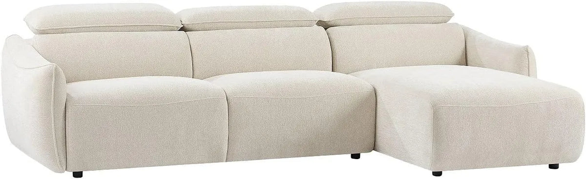 Divano angolare e divano a L – TAZIZA, rivestimento in tessuto, beige