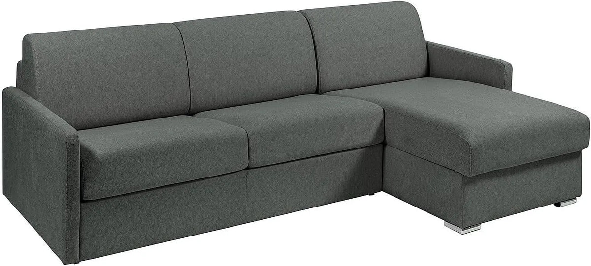 Divano letto e divano trasformabile – CALIFE, rivestimento in tessuto, 160cm, 18cm, grigio