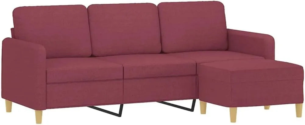 Divano: rivestimento in tessuto, 3 Posti, 180 cm, rosso