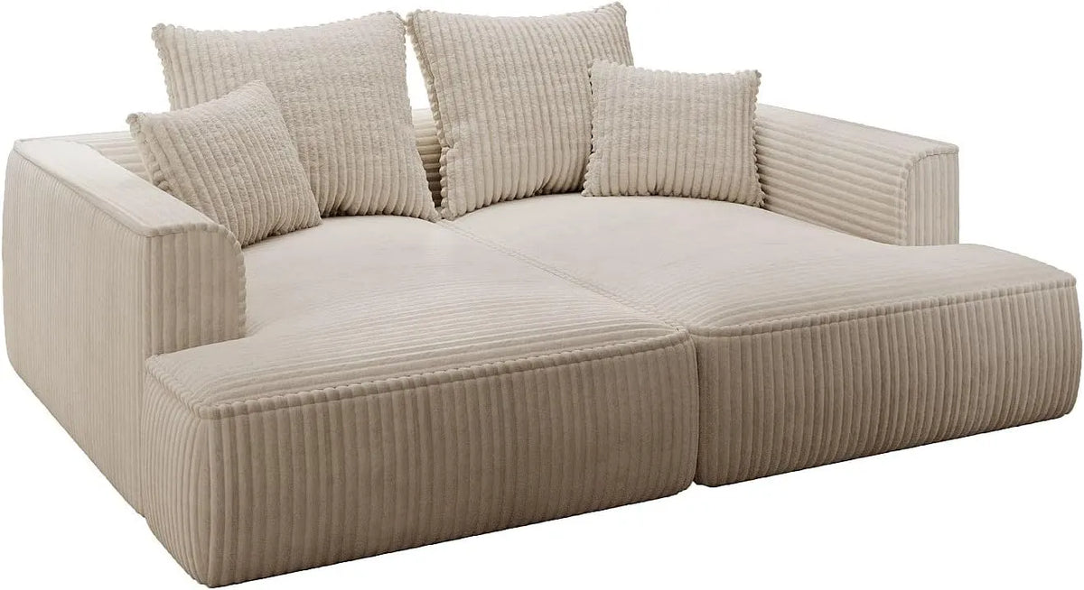 Divano: PINETA, in velluto a coste, 3 posti, beige