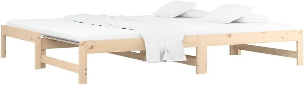 Dormeuse Estraibile 2X 90x200 cm Legno Massello di Pino: in legno, 90 × 200