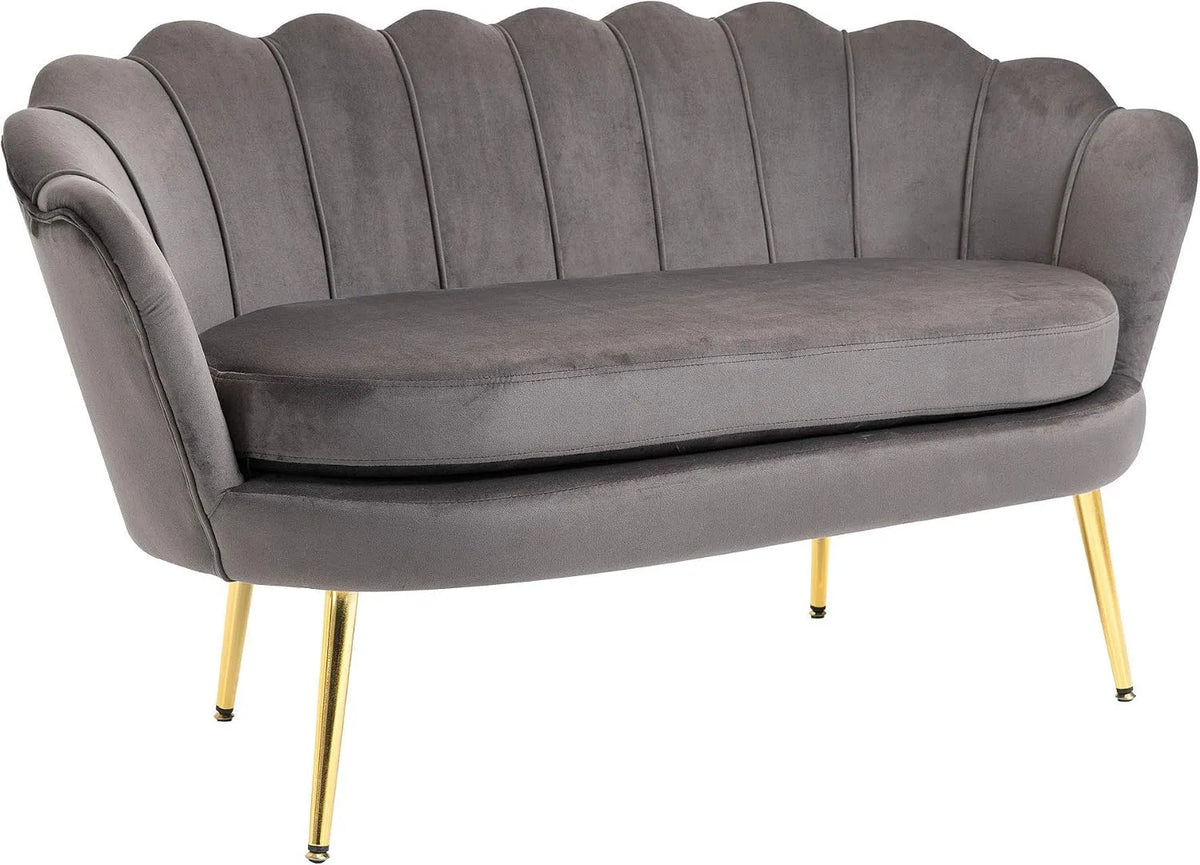HOMCOM Divano: rivestimento in tessuto, con braccioli, 2 Posti, 133 × 63 × 75cm, grigio, rivestimento in velluto