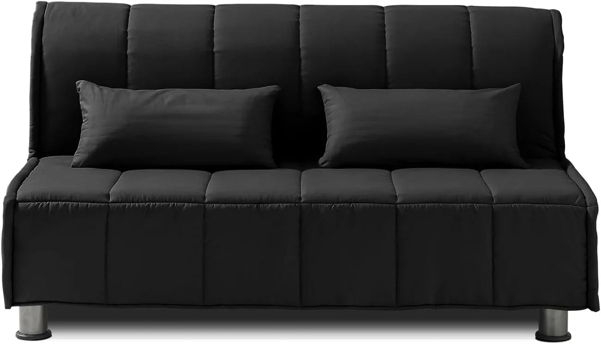 Divano letto e divano trasformabile: RICHIUDIBILE, con cuscini, 2 Posti, 140 × 190, nero