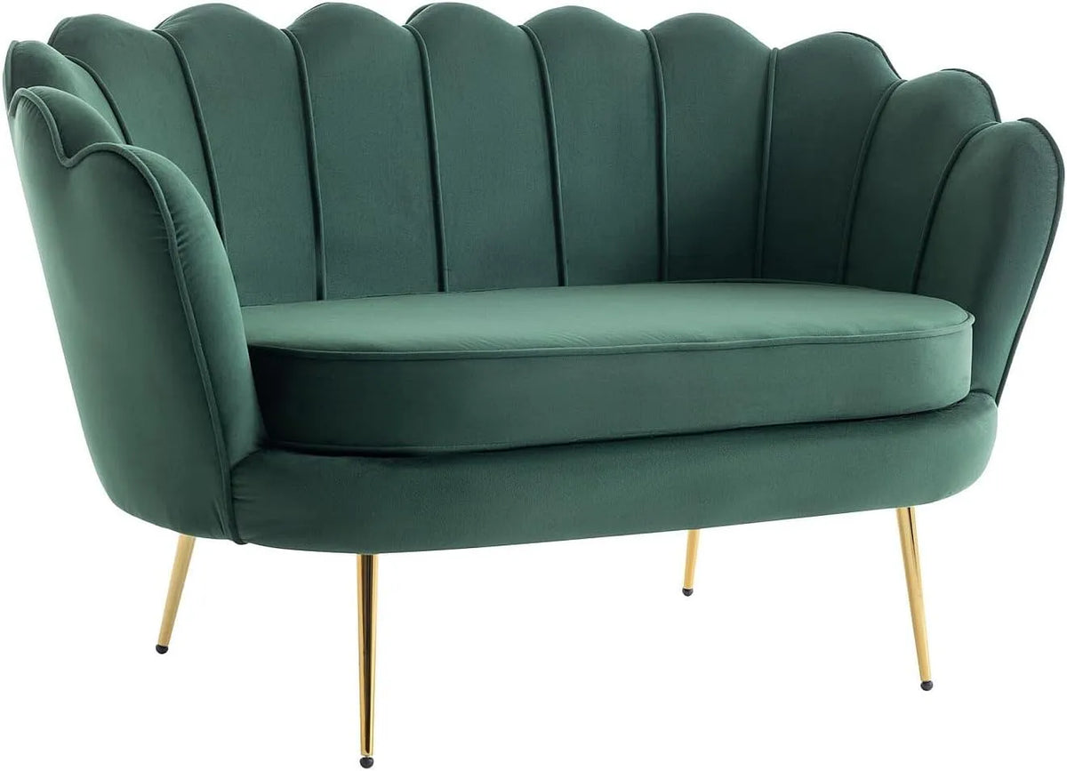 Divano — DANDELION, 2 posti, verde, rivestimento in velluto