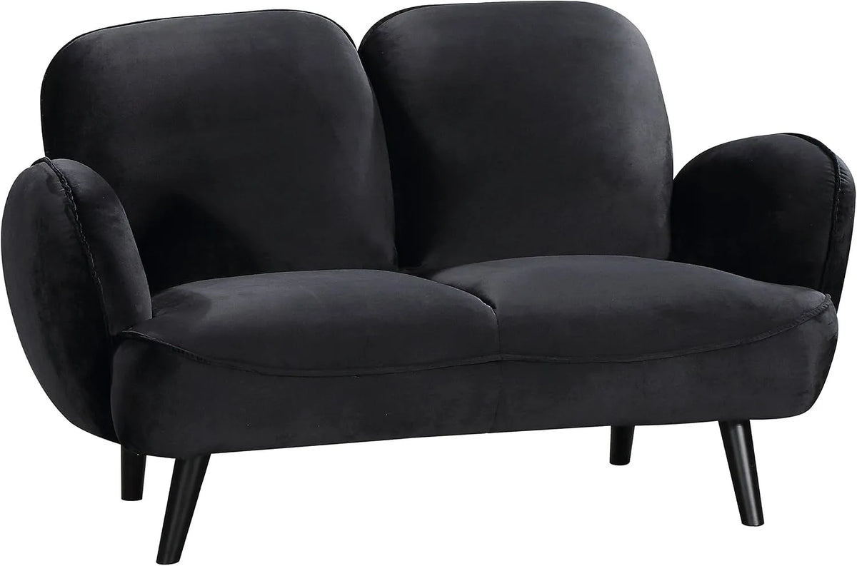 Divano: BEN, rivestimento in velluto, 2-Sitzer, nero