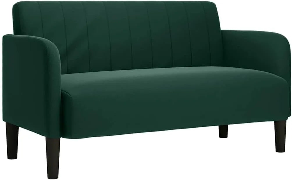 Divano: 2 posti, 109 cm, verde, rivestimento in velluto
