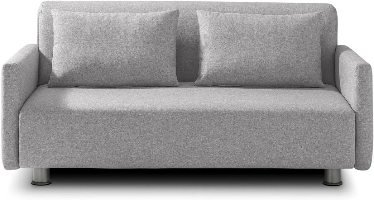 Divano letto e divano trasformabile: RICHIUDIBILE, con braccioli, con cuscini, 3 Posti, 160 × 190, grigio