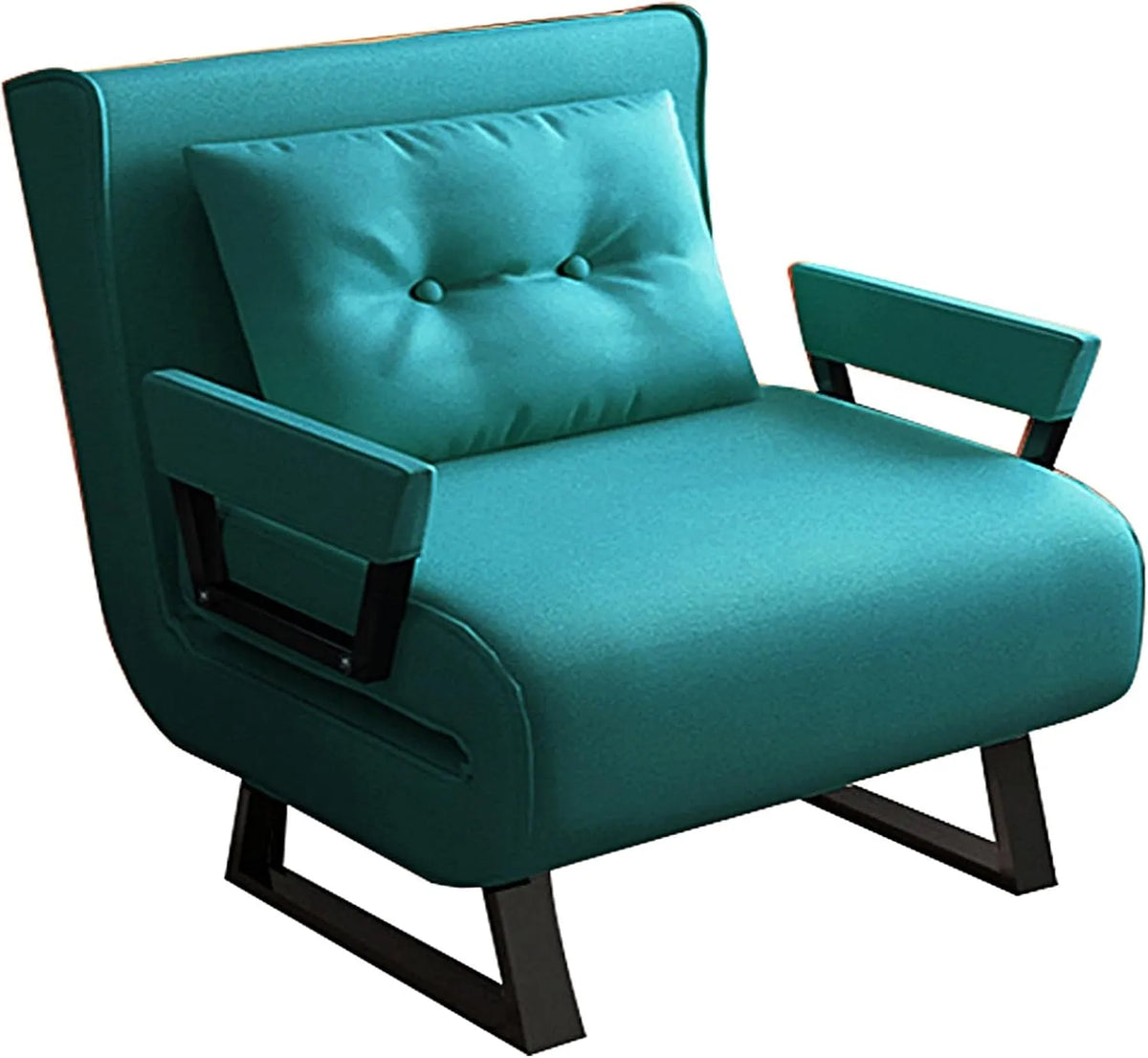 Divano letto e divano trasformabile — con schienale, pieghevole, regolabile, 185 × 80 × 26 cm, verde, in metallo