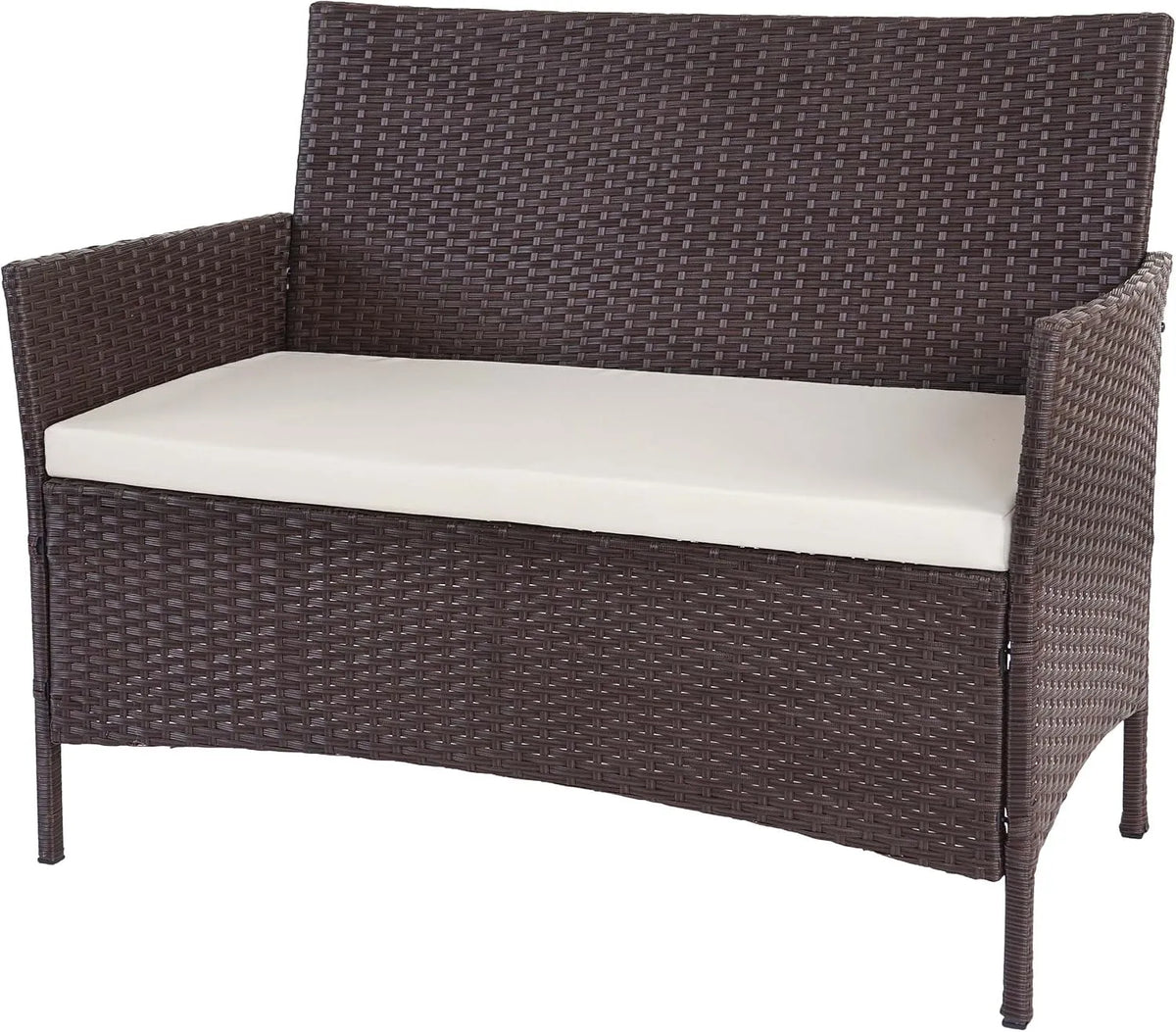 Divano: in polyrattan, 2 posti, 106cm, marrone