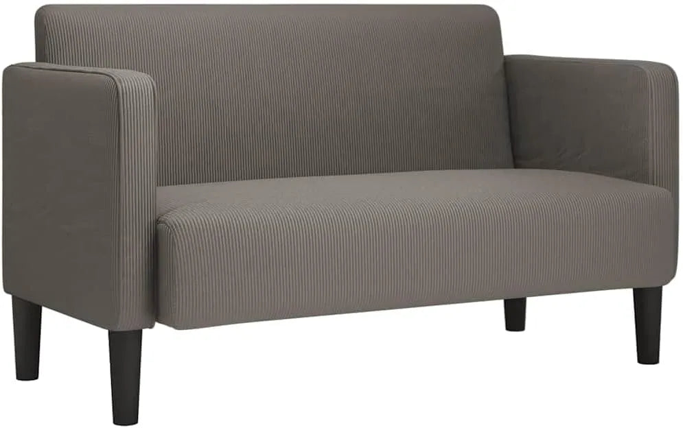 Divano – in velluto a coste, rivestimento in tessuto, 2 posti, 109cm, grigio