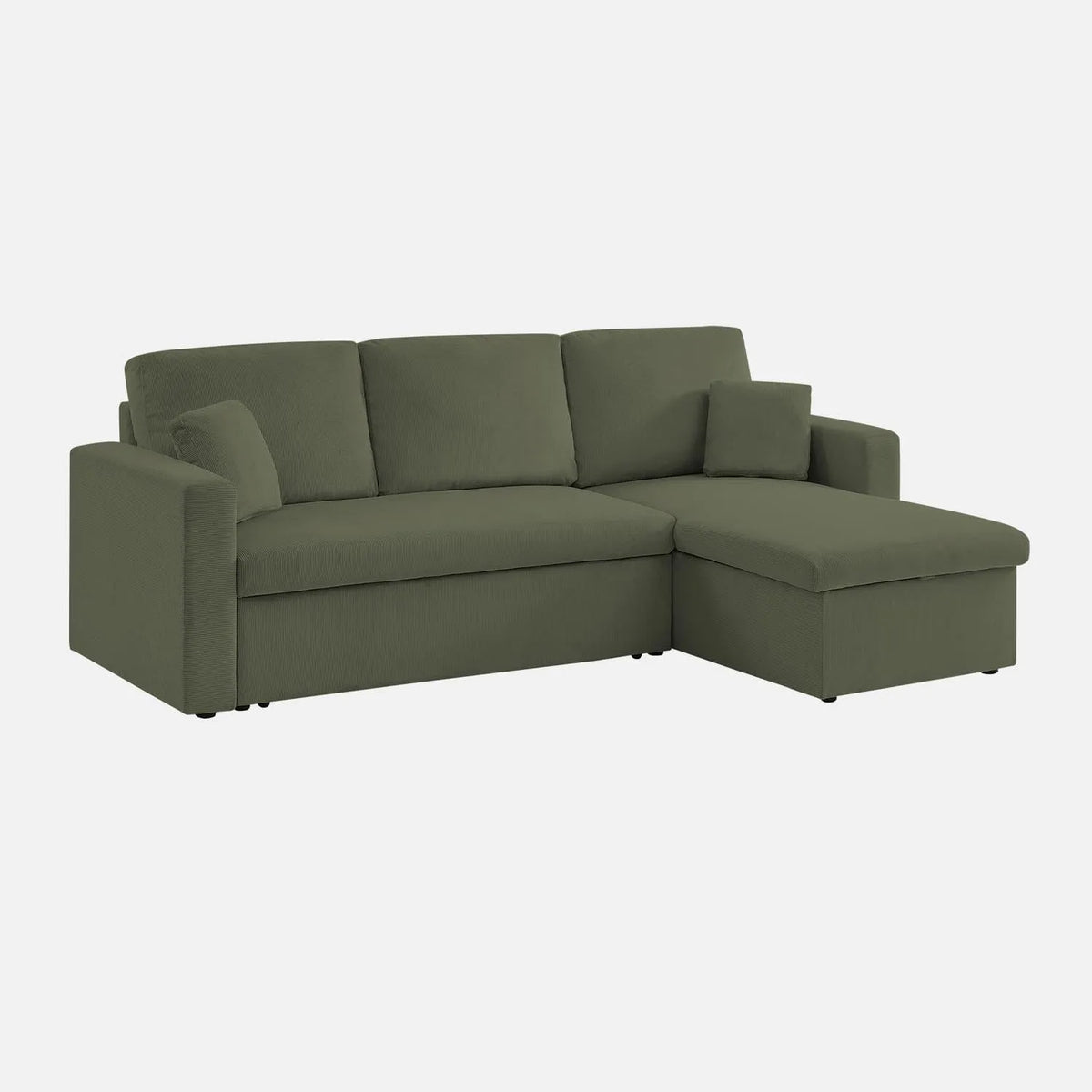 Divano letto e divano trasformabile – in velluto a coste, 3 posti, 220 × 146 × 83 cm