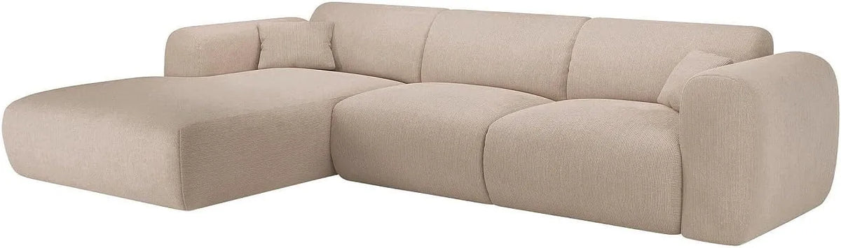 Divano — POGNI, angolo sinistro, in velluto a coste, beige
