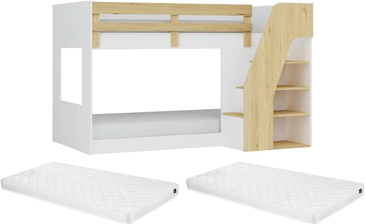 Letto a castello e letto salvaspazio: NAROJAS, 90 × 190 cm, bianco