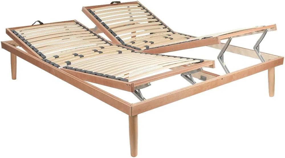 Comprarredo Rete matrimoniale con alzata testa piedi manuale struttura in – reclinabile, in legno, 160 × 190