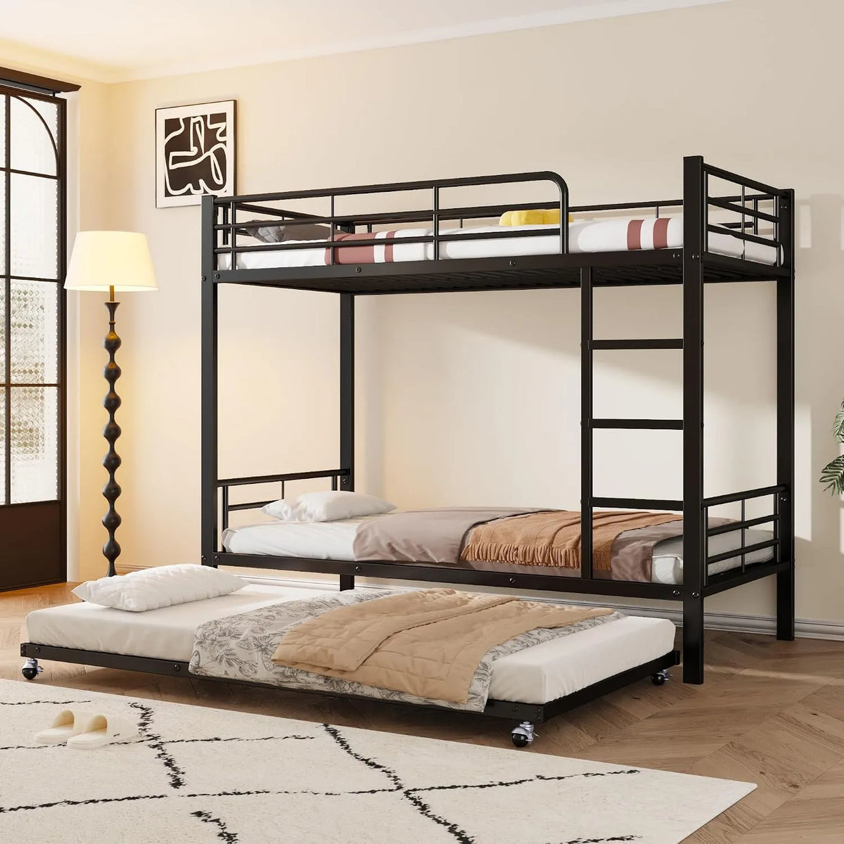 Letto a castello e letto salvaspazio — 90 × 200 cm, 90 × 190 cm, nero