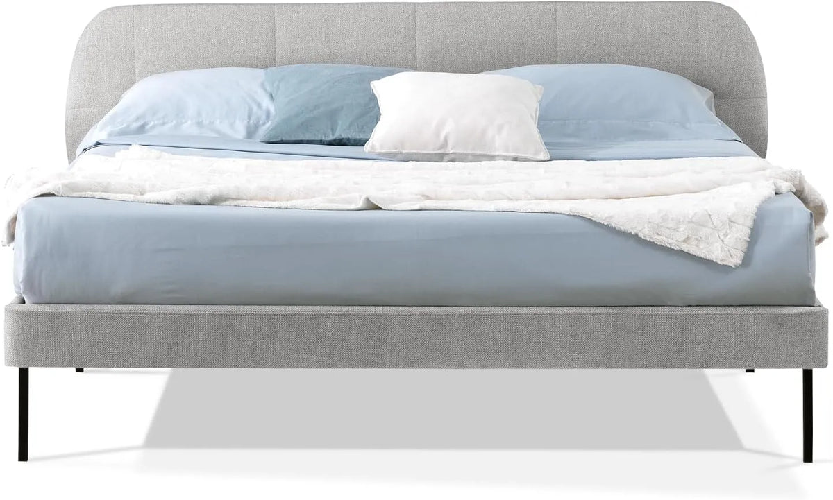 Letto Matrimoniale 160x200 cm — in legno, 160 × 200 cm, grigio