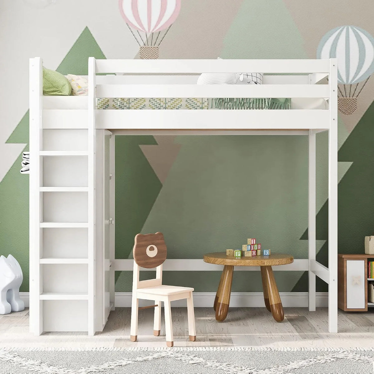 Armadio – in legno, con ripiani, 4 ripiani, 90 × 200 cm, bianco