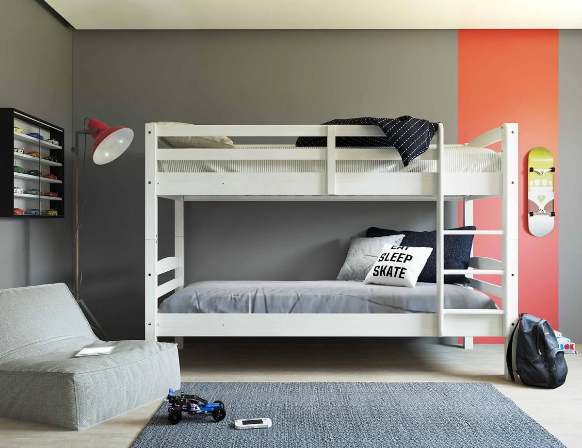 Letto a castello e letto salvaspazio — 2 posti, 90 × 190 cm, 90 × 190cm, bianco