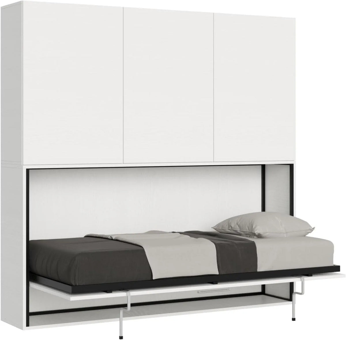 Decor Space Letto Venezia singolo a scomparsa con scompartimenti — in legno
