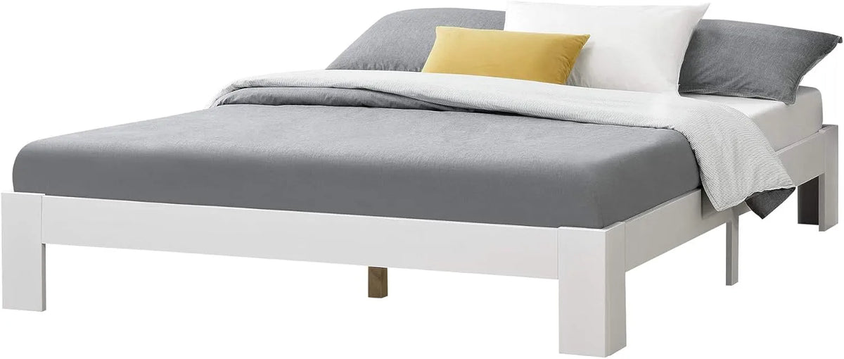 en.casa Struttura letto e giroletto in Legno di Pino 180 x 200: 180 × 200 cm, bianco