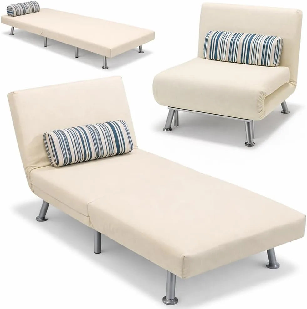 Divano — reclinabile, rivestimento in tessuto, con schienale, 75 × 73 × 73cm, in metallo