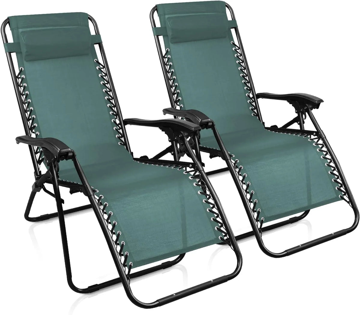 Sedia: posizione gravità zero, pieghevole, 165 × 112 × 65 cm, 100 kg, verde