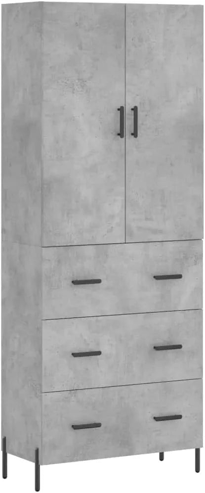 Credenza e mobile contenitore Grigio Cemento 69 – in legno, 69, 5 × 34 × 180 cm
