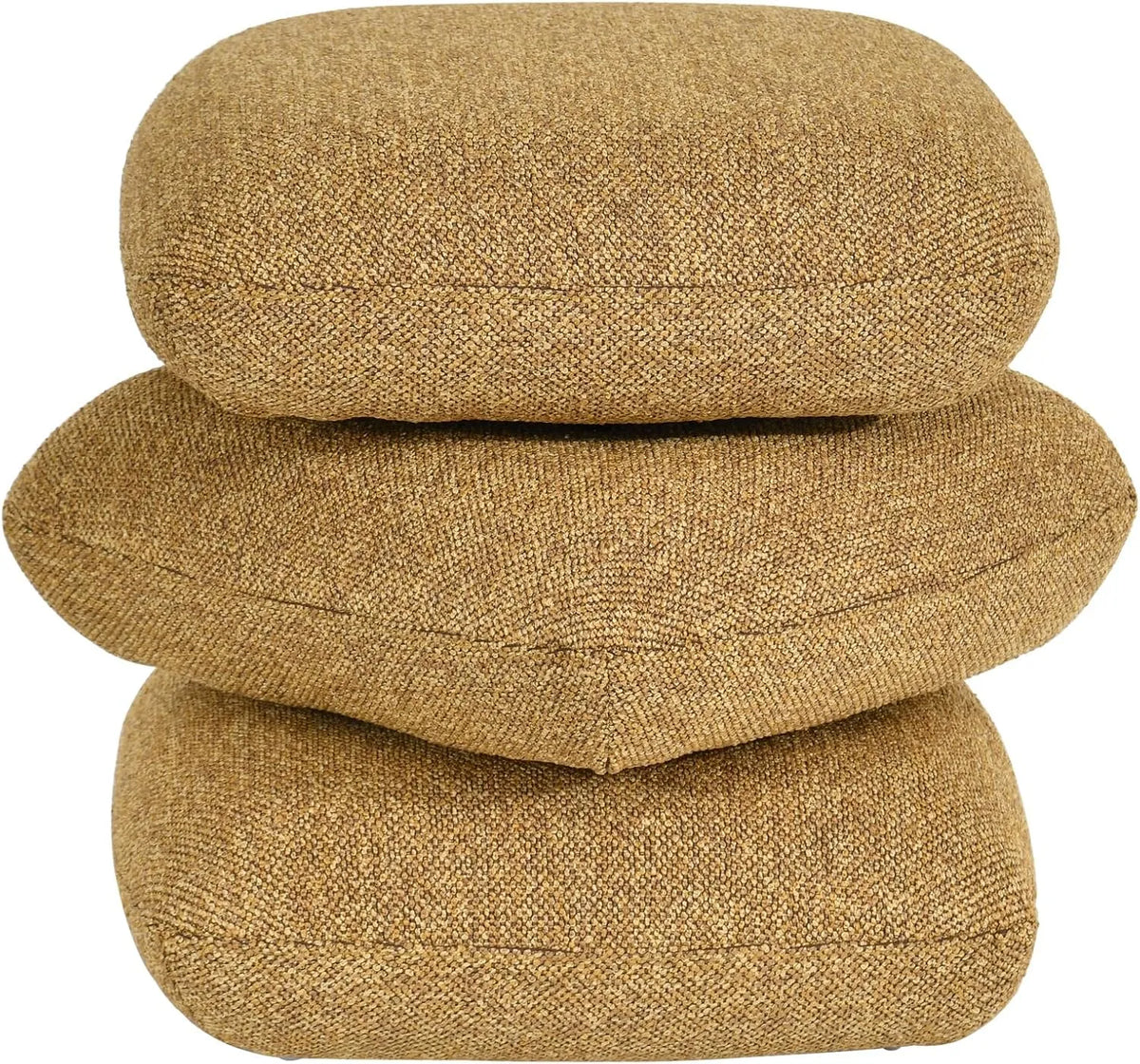 Duhome Pouf in tessuto bouclé ottomano girevole a 360° – rivestimento in tessuto, rivestimento bouclé, giallo