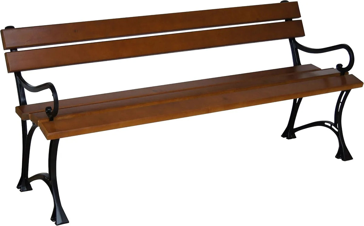 Panca da giardino e panchina da terrazza – in legno, con braccioli, 160 cm
