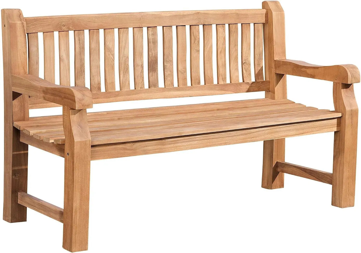 Panca e seduta da interno — in legno, con schienale, resistente alle intemperie, 150 cm
