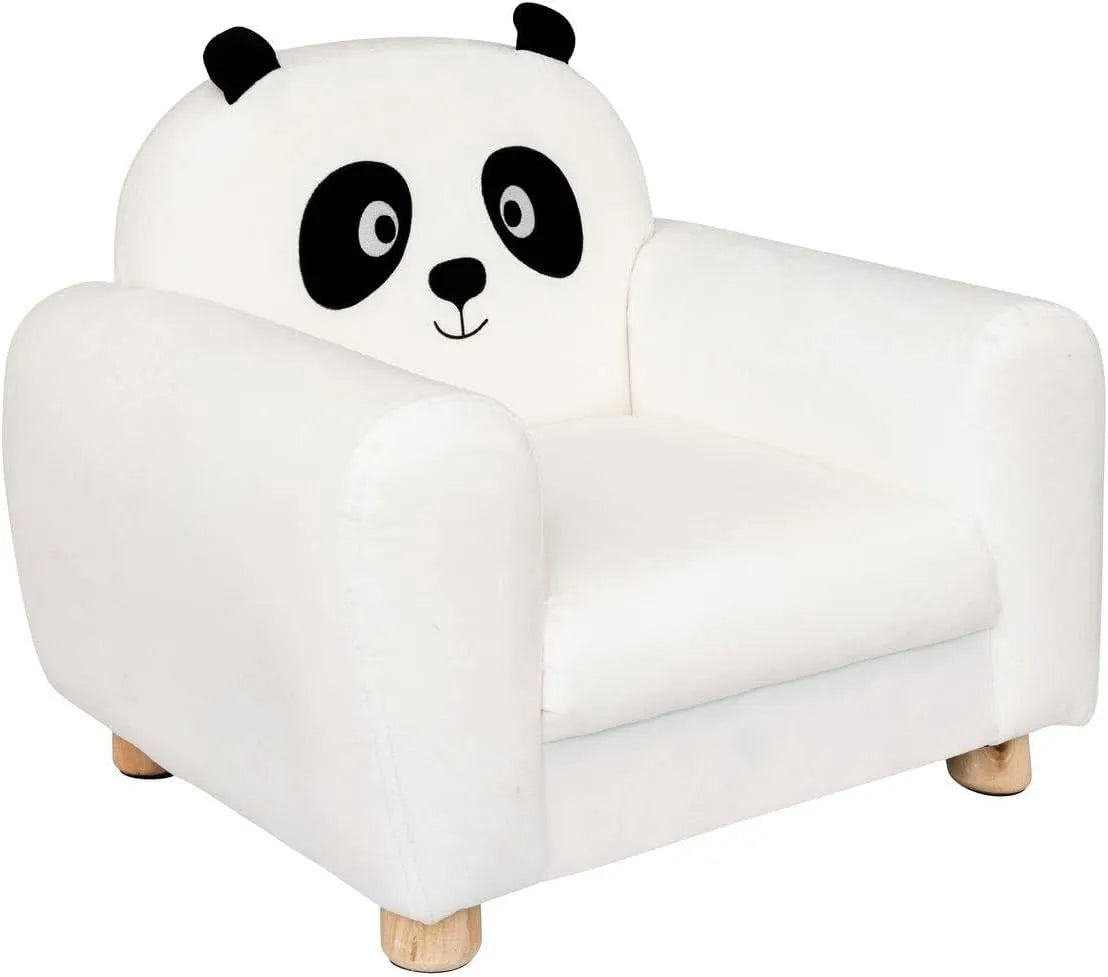 Poltrona e sedia imbottita panda balo in bianco e nero