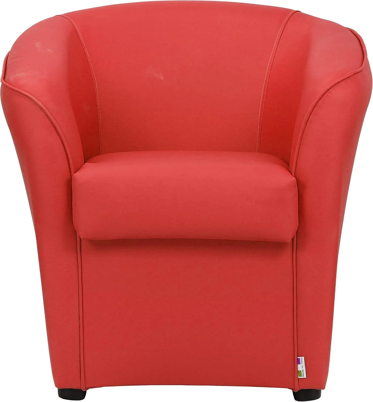 Totò Piccinni Poltrona e sedia imbottita POZZETTO Imbottita Artigianale in Ecopelle Design Made: rosso